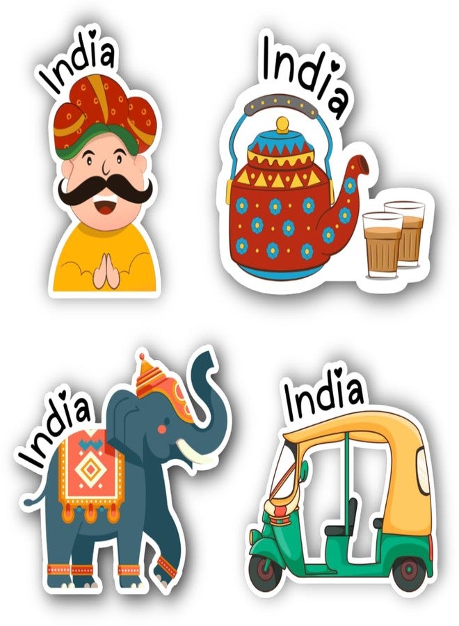 VERYFIRSTTALE India Fridge Magnet (Set of 4) | MDF Fridge Magnets | Premium Glossy & Light Weight | India Souvenirs | Fridge Magnets India - Image 1